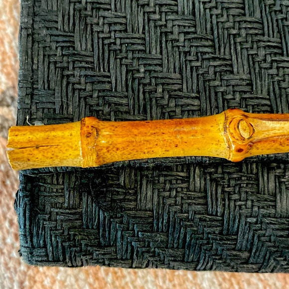 Black H&M Woven Clutch, Bamboo - Picture 2 of 4